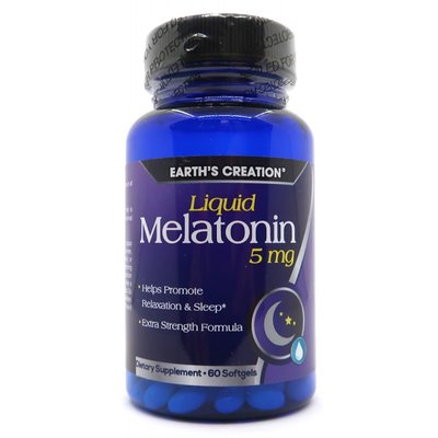 Мелатонін Earths Creation Melatonin Liquid 5 мг 60 капсул 817498 фото