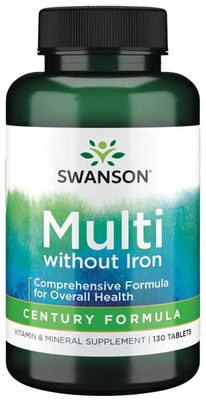 Swanson Multi without Iron Century Formula 130 таблеток 100-97-1364042-20 фото