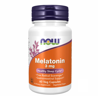 NOW Foods Melatonin 3 мг 60 капсул 100-28-3949597-20 фото