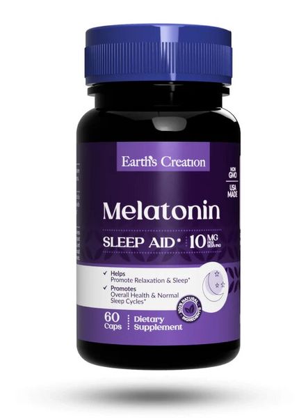 Мелатонін Earth's Creation Melatonin 10 мг 60 капсул 817496 фото