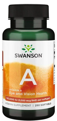 Swanson Vitamin A 10,000 IU 250 капсул 100-74-0079373-20 фото