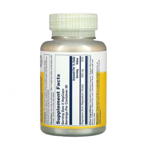 Solaray Magnesium Citrate 400 мг 90 капсул 2022-10-1036 фото