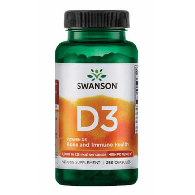 Swanson D-3 High Potency Vitamin 1000 IU 250 капсул 100-64-9675982-20  фото