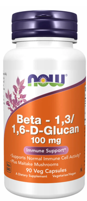 Now Foods Beta-1,3/1,6-D-Glucan 100 мг 90 капсул 2022-10-0695 фото
