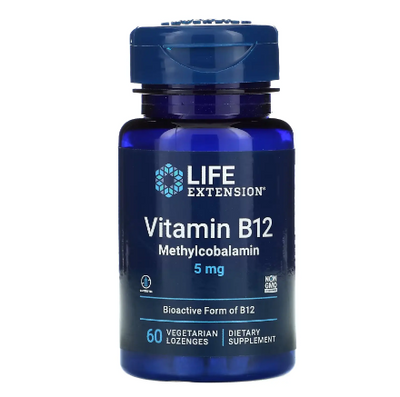 Life Extension Vitamin B12 Methylcobalamin 5 мг 60 льодяників 2022-10-1892 фото