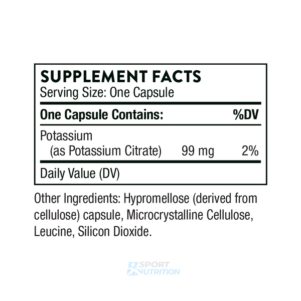 Калій цитрат Thorne Potassium citrate 90 капсул 2023-10-3069 фото