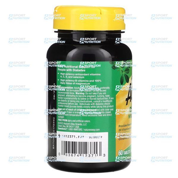 Витамины и минералы Nature's Way Alive! Diabetic Multivitamin 60 таблеток 2022-10-1041 фото
