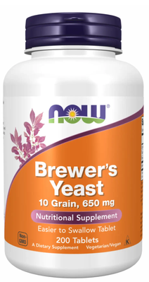 Now Foods Brewers Yeast 10 grain 650 мг 200 таблеток 2022-10-1392 фото