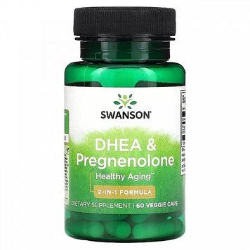 ДГЕА та прегненолон Swanson Dhea & Pregnenolone 60 капсул 100-60-9475966-20 фото