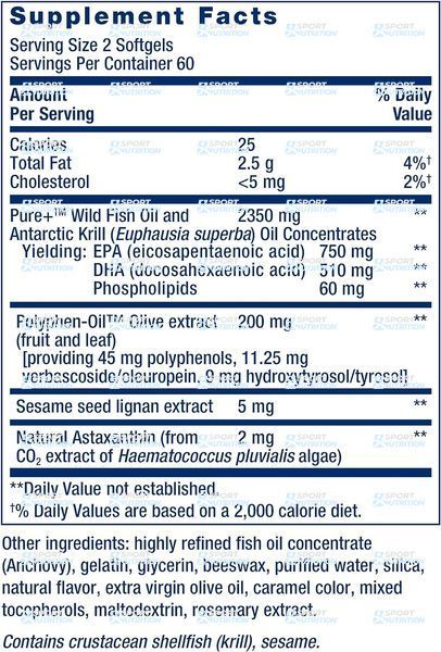 Life Extension Super Omega-3 Plus EPA/DHA Fish Oil, Sesame Lignans, Olive Extract, Krill & Astaxanthin 120 капсул 2023-10-2658 фото