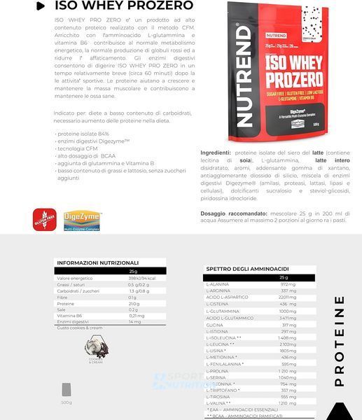 Протеїн Nutrend Iso Whey ProZero 500 г Salted Caramel 821173 фото
