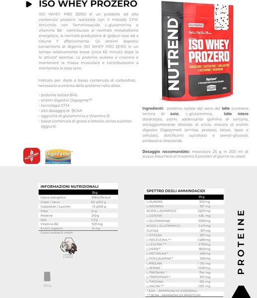 Протеїн Nutrend Iso Whey ProZero 500 г White Chocolate 821175 фото