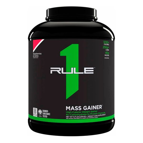 Высокоуглеводный гейнер Rule 1 Mass Gainer 2.6 кг Strawberries and cream 820813 фото