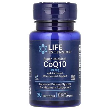 Life Extension Super Ubiquinol CoQ10 with Enhanced Mitochondrial Support 50 мг 30 капсул 2023-10-3215 фото