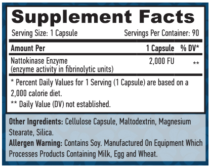 Наттокиназа Haya Labs Nattokinase 2000 FU 90 капсул 821279 фото