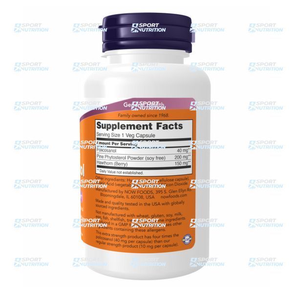 Поликозанол Now Foods Policosanol 40 мг 90 капсул 2022-10-2385 фото