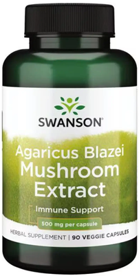 Swanson Agaricus Blazei Mushroom Extract 500 мг 90 капсул 2023-10-2307 фото