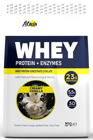 Протеїн FitWin Whey + Enzymes 900 г Creamy Vanilla 23345-06 фото