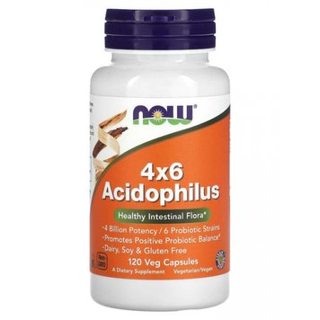 Ацидофілус Now Foods Acidophilus 4x6 120 капсул 2023-10-2490 фото