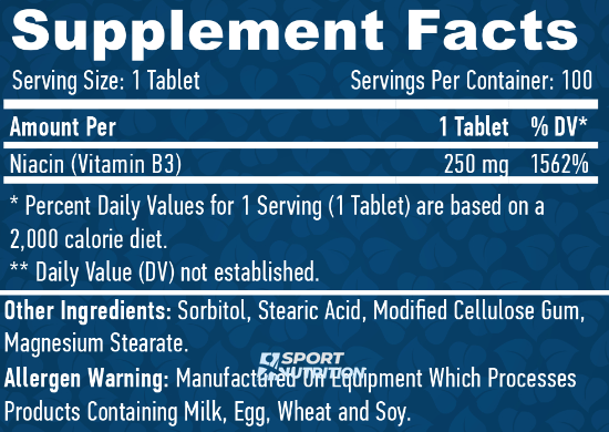 Ніацин Haya Labs Niacin Time Release 250 мг 100 таблеток 820228 фото