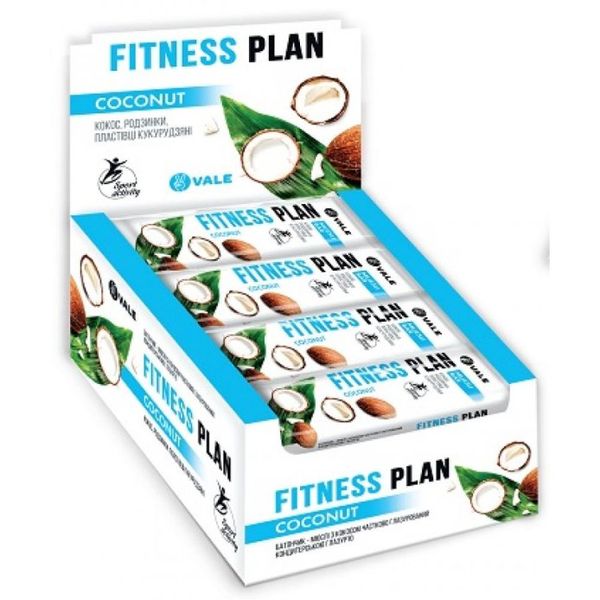 Фитнес батончики Vale Fitness Plan Muesli Bar 30 шт x 25 г Coconut 100-68-3608520-20 фото