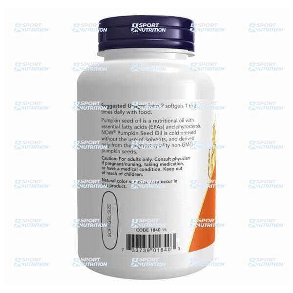 Now Foods Pumpkin Seed Oil 1000 мг 200 капсул 2022-10-2386 фото