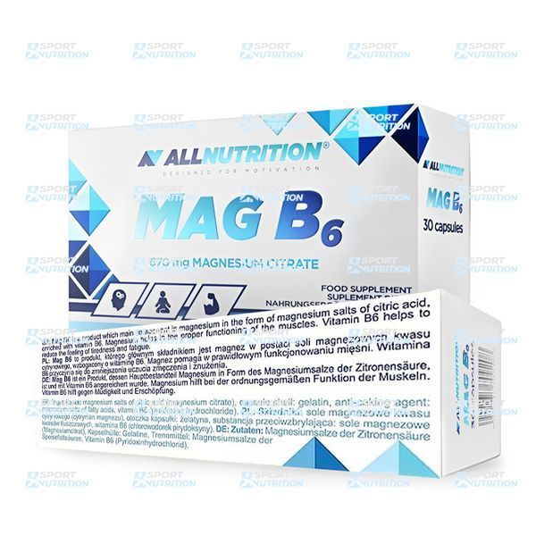 Магний с витамином B6 AllNutrition MAG B6 30 капсул 100-89-8266608-20 фото