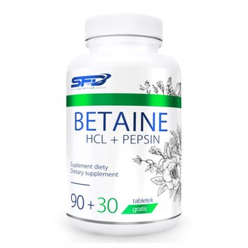 Бетаин SFD Nutrition Betaine HCL+Pepsin 120 капсул 2022-10-0917 фото