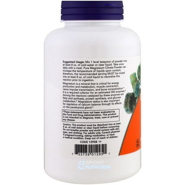 Now Foods Magnesium Citrate Pure Powder 227 г (8 oz) 08306-01 фото