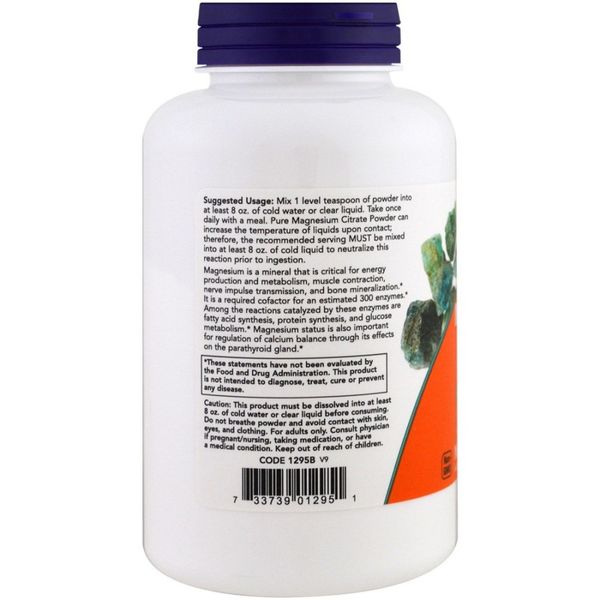 Now Foods Magnesium Citrate Pure Powder 227 г (8 oz) 2022-10-0669 фото