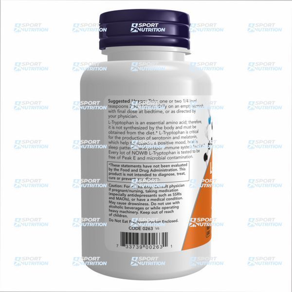NOW Foods L-Tryptophan Powder 57 г 2022-10-0775 фото