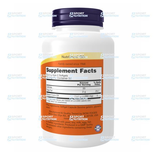 Now Foods Wheat Germ Oil 1130 мг 100 капсул 2022-10-2387 фото