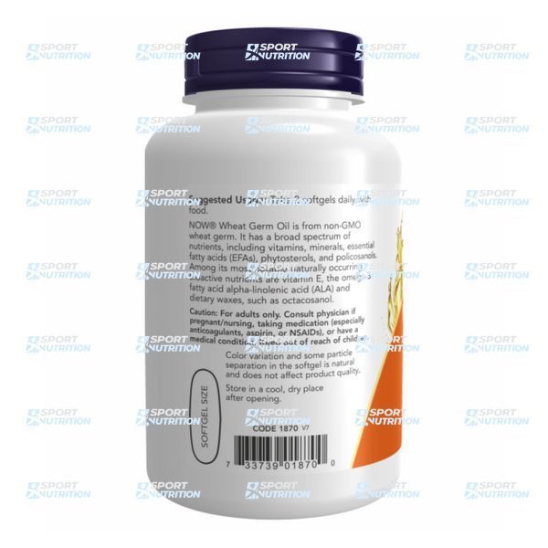 Now Foods Wheat Germ Oil 1130 мг 100 капсул 2022-10-2387 фото