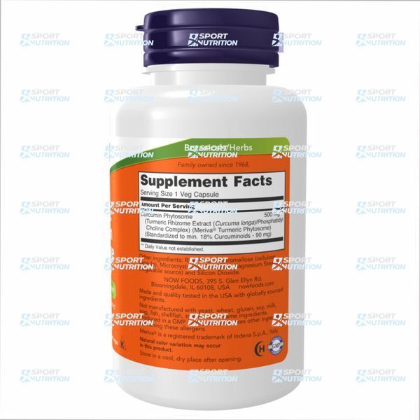 Фитосома куркумина NOW Foods Turmeric Curcumin Phytosome 500 мг 60 капсул 20682-01 фото