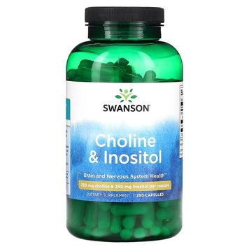 Вітаміни Swanson Choline & Inositol 250 мг 250 капсул 100-89-8861758-20 фото