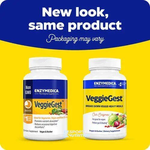 Ферменты для переваривания растительной клетчатки Enzymedica VeggieGest 60 капсул 2022-10-2959 фото