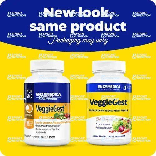Ферменты для переваривания растительной клетчатки Enzymedica VeggieGest 60 капсул 2022-10-2959 фото
