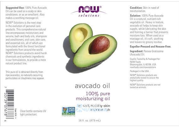 Олія авокадо Now Foods Avocado Oil 473 мл 2023-10-2843 фото