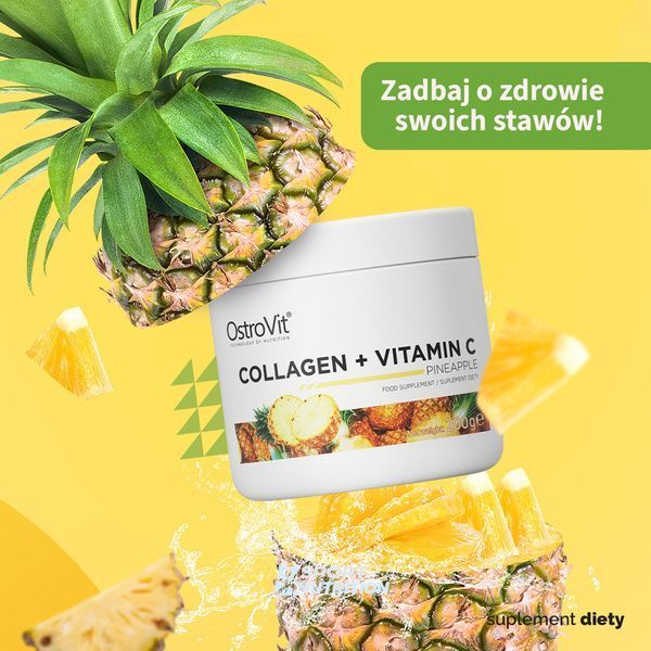 Колаген і вітамін С Ostrovit Collagen + Vitamin C 200 г Pineapple 821681 фото