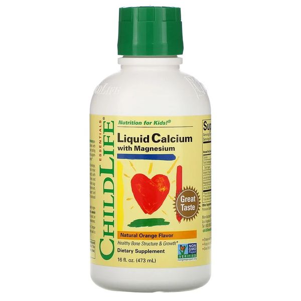 Рідкий кальцій із магнієм ChildLife Liquid Calcium with Magnesium 473 мл Orange 2023-10-3466 фото