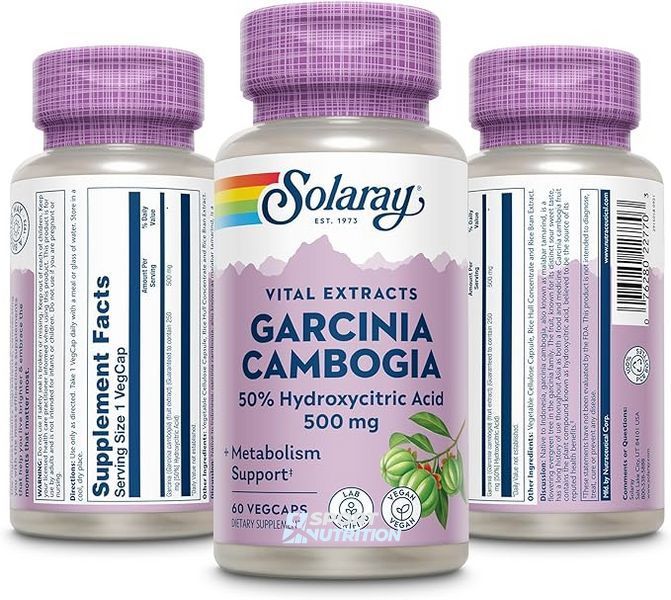 Гарциния Solaray Garcinia Cambogia 500 мг 60 капсул 2023-10-3433 фото