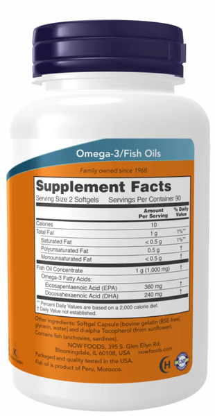 Now Foods Omega-3 Mini Gels 500 мг 180 капсул 2022-10-0062 фото