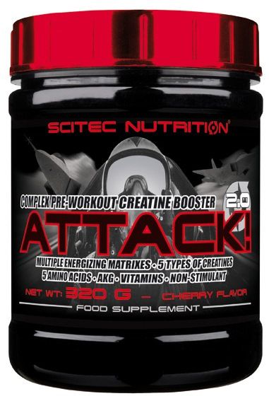 Креатин Scitec Nutrition Attack 320 г Вишня 728633107056 фото