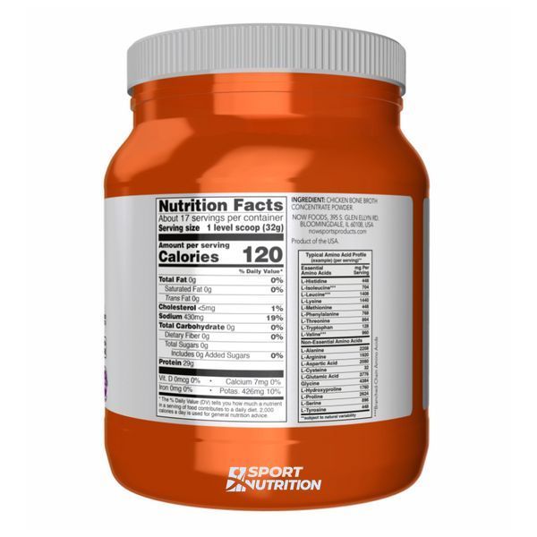 Now Foods Chicken Bone Broth Powder 544 г 2022-10-2389 фото
