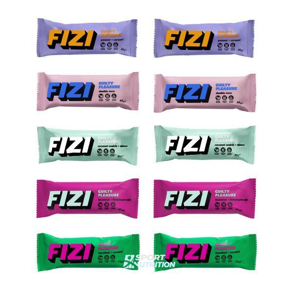 Батончики шоколадные FIZI Guilty Pleasure Box 10x45 г Mix 2022-10-0936 фото
