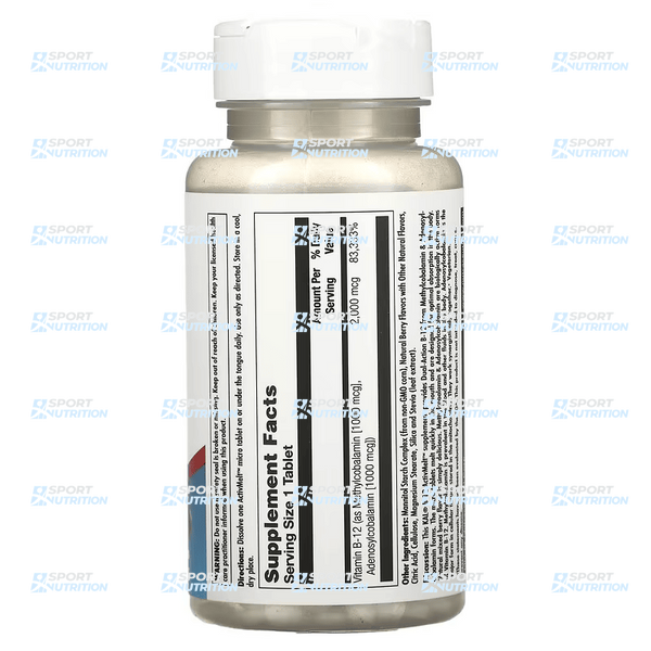 Витамин Б-12 KAL B-12 Methylcobalamin and Adenosylcobalamin 2000 мкг 60 таблеток 2022-10-1768 фото