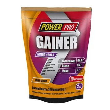 Гейнер для набору маси Power Pro BOX Gainer 800 г Irish Cream 2022-10-2535 фото