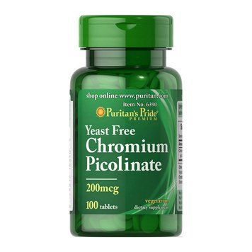 Хром піколінат Puritan's Pride Chromium Picolinate Yeast Free 200 мкг 100 таблеток 2023-10-2476 фото