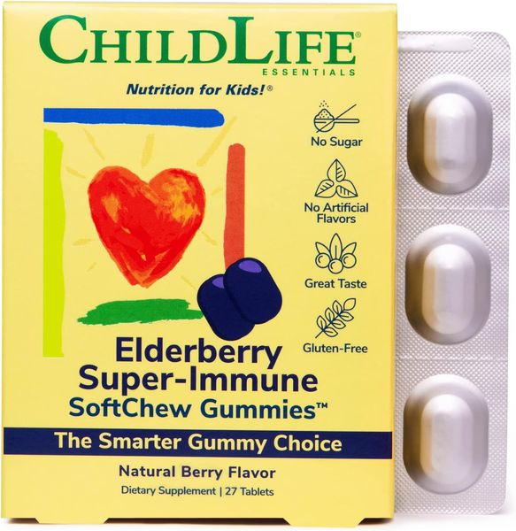 Бета-глюкан Elderberry Super-Immune SoftChew Gummies 27 таблеток Natural Berry 2023-10-3470 фото