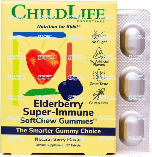 Бета-глюкан Elderberry Super-Immune SoftChew Gummies 27 таблеток Natural Berry 2023-10-3470 фото